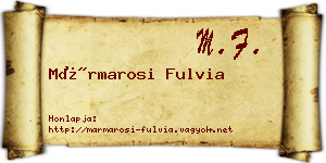 Mármarosi Fulvia névjegykártya